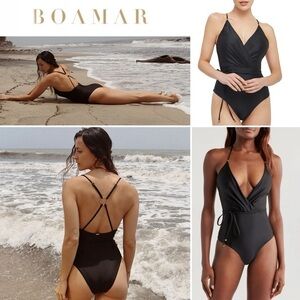 Boamar Soleil Black One-Piece Swimsuit sz M 191$